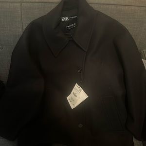 ZARA CROPPED MANTECO WOOL COAT